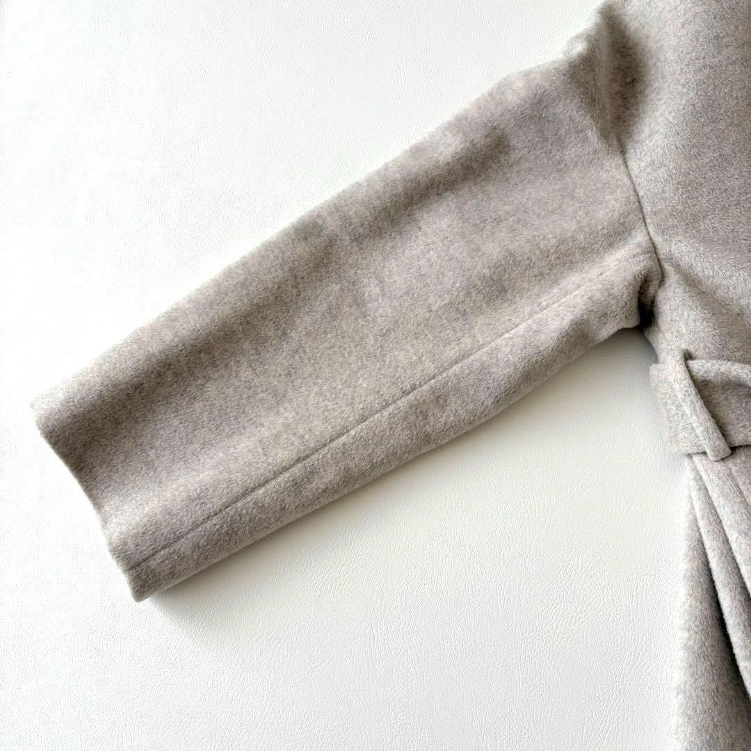 ■IÉNA【定価5.1】ロングスリットノーカラーコートウエストベルト付グレージュ