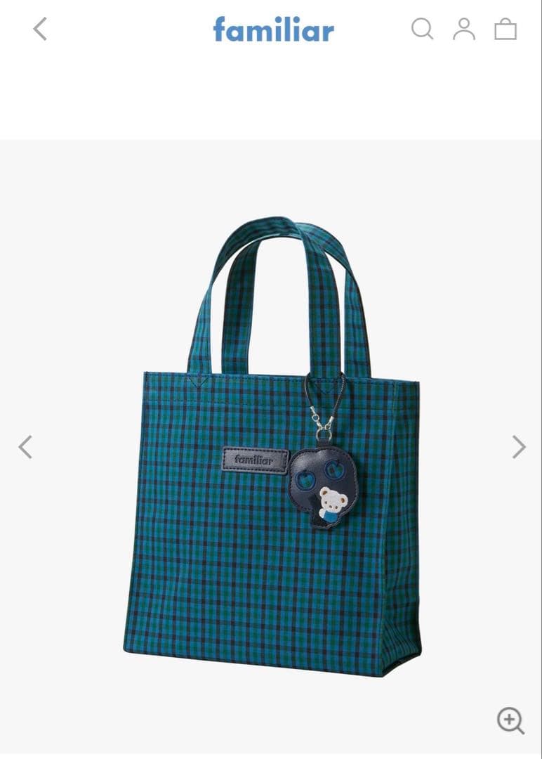 完売【新品未使用】familiar トートバッグ 青チェック