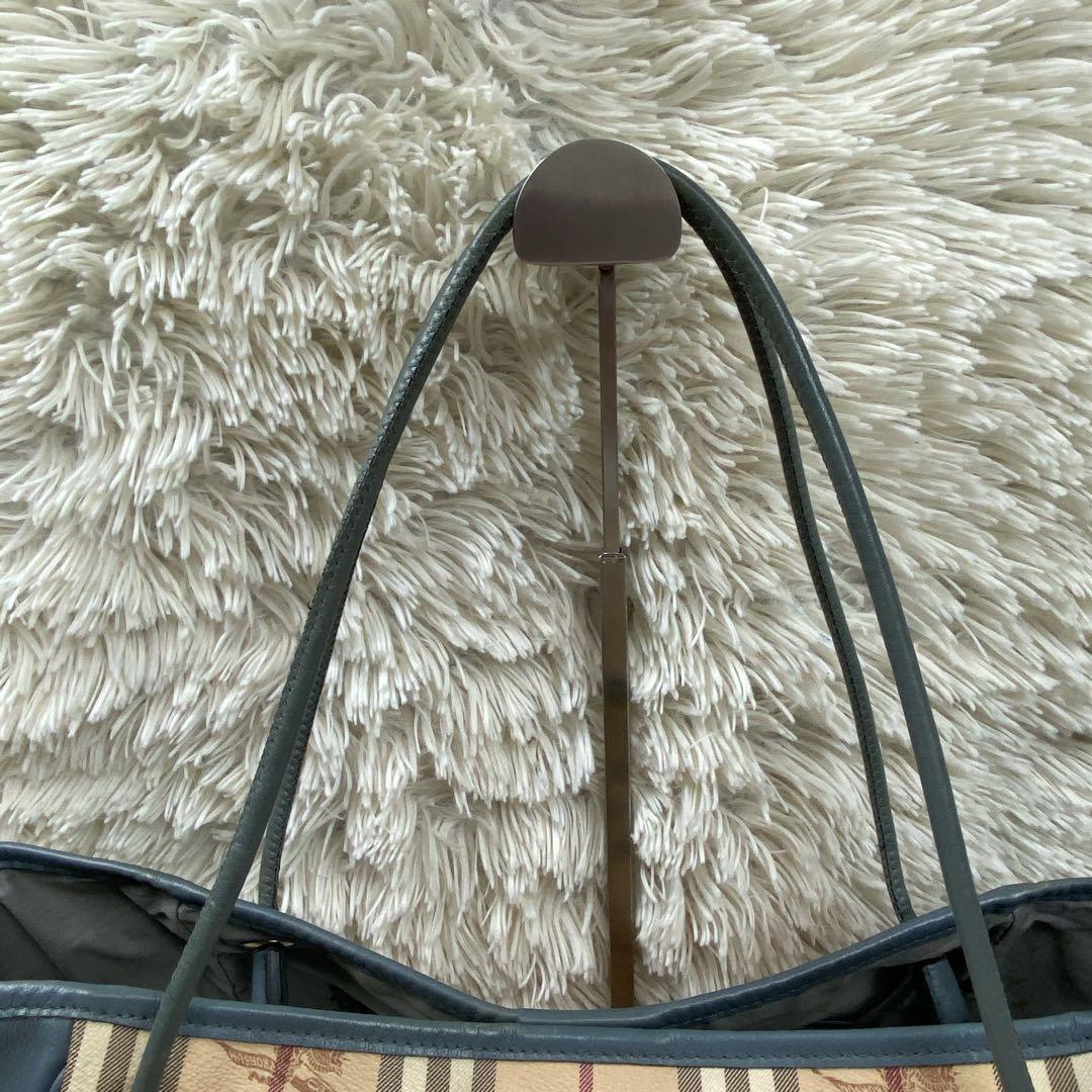 【良品】バーバリー トートバッグ ノバチェック ホース PVC レザーA4可