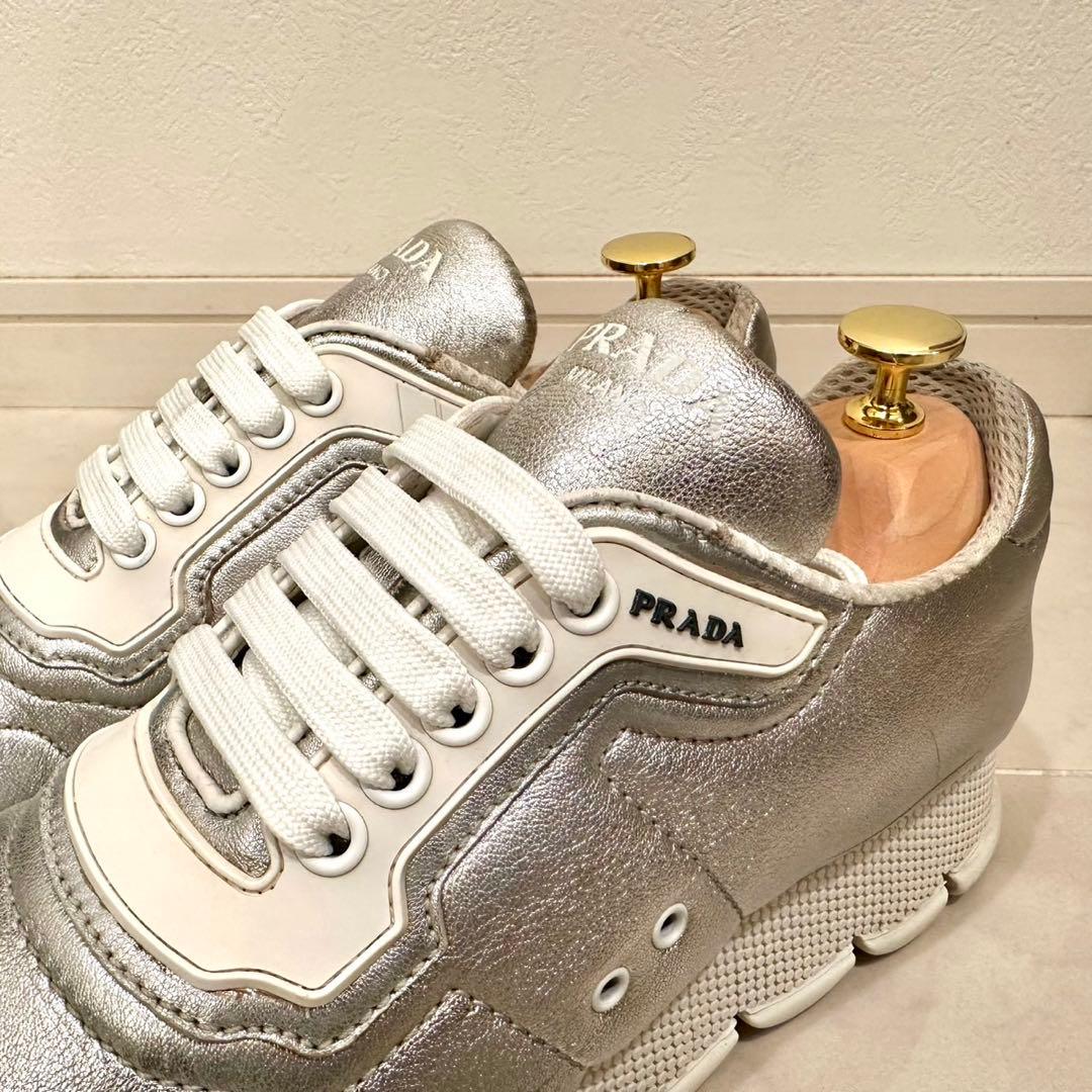 PRADA｜Nappa Leather Cloud Sneakers EU38