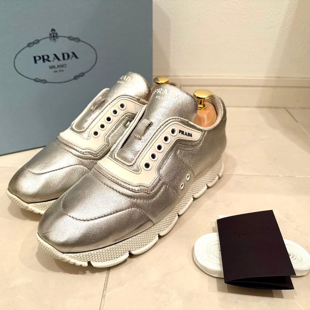 PRADA｜Nappa Leather Cloud Sneakers EU38