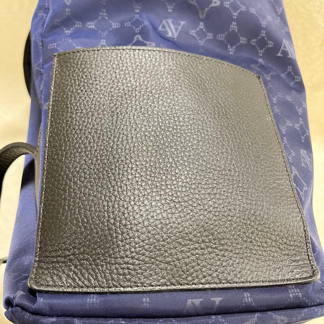 【美品】ATAOリュック バックパック マッシュルーム モノグラム 総柄 青黒