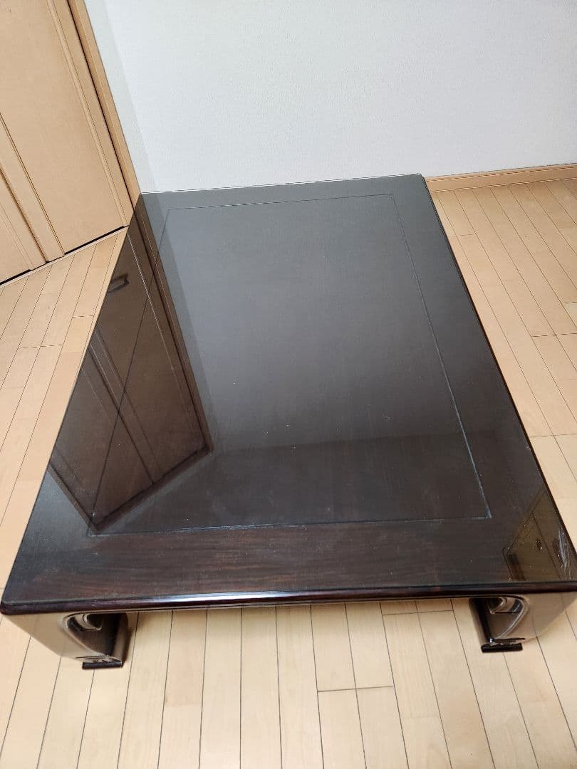 座敷机紫檀 ガラス天板付き