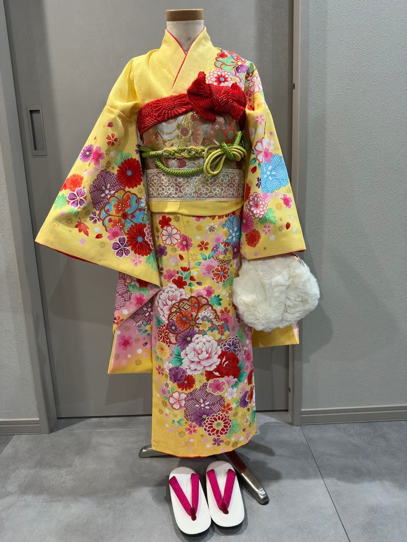 日本製　七五三　7歳　着物　フルセット　和装　和服