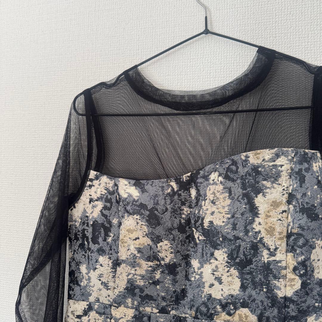 LE’RURE Meandering Jacquard pencil dress