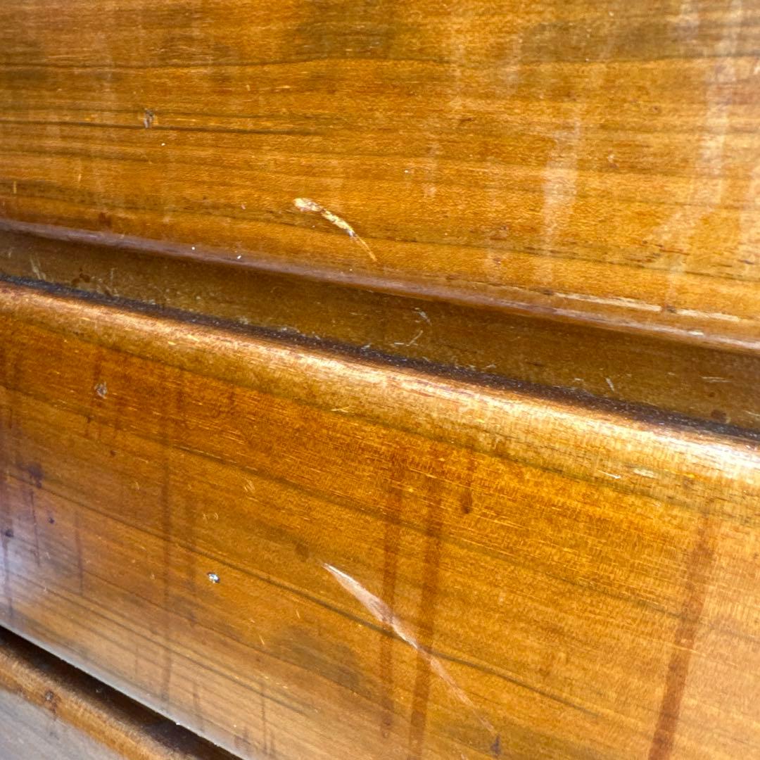 ★処分価格★脚付き　アンティーク　木製5段タンス ブラウン