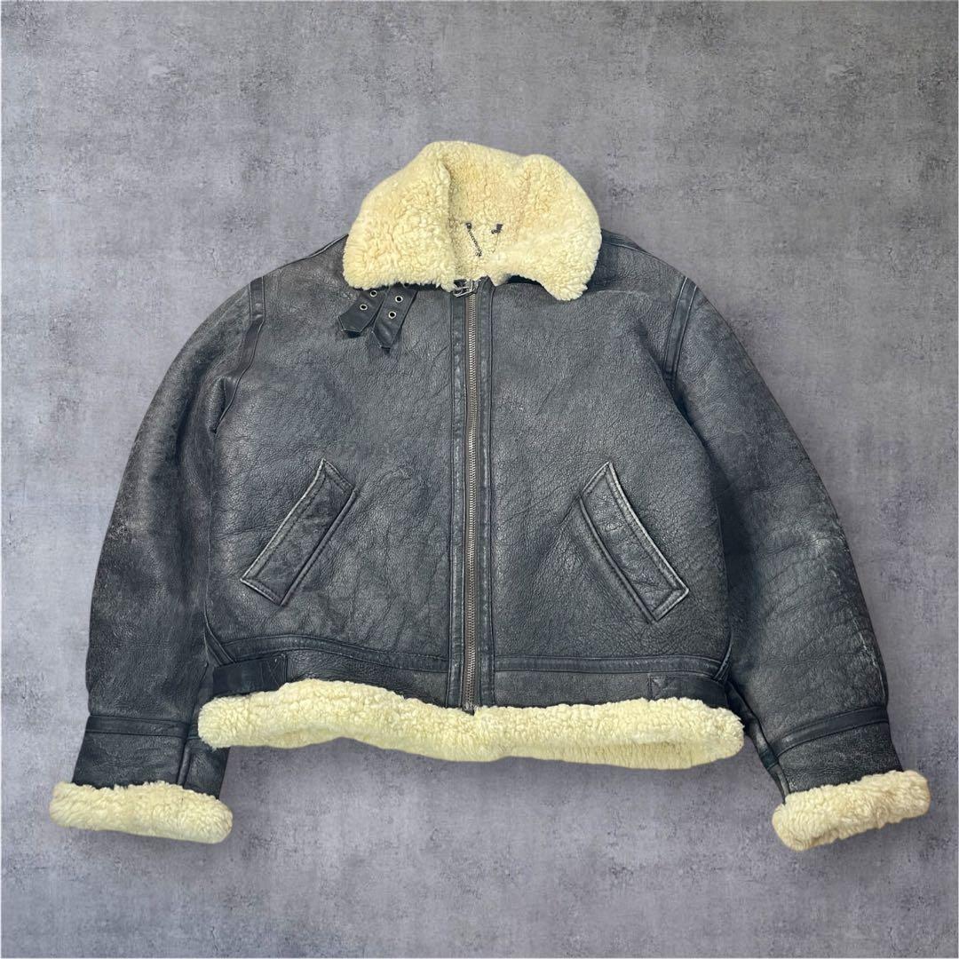 B-3型 ムートンジャケット レザージャケット B3 羊革　90s