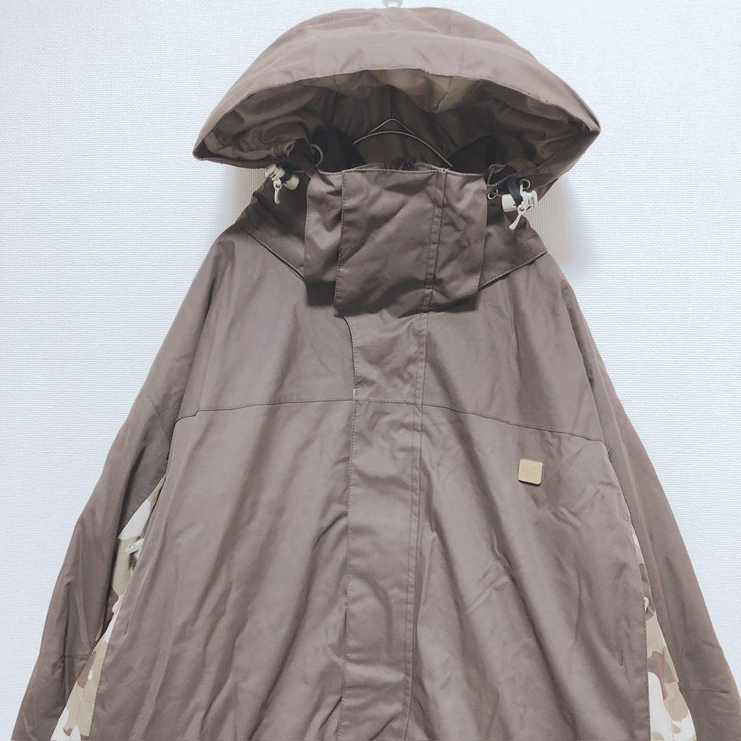 DC　スキージャケット　ボード　ジップアップ　迷彩柄　ポケット　フード　L