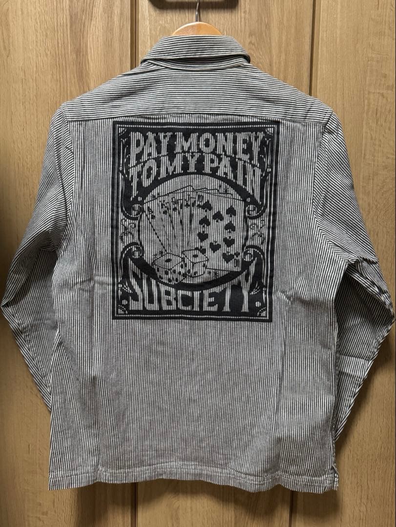 PTP × Subciety 限定 コラボ ワークシャツ グレー ストライプ M