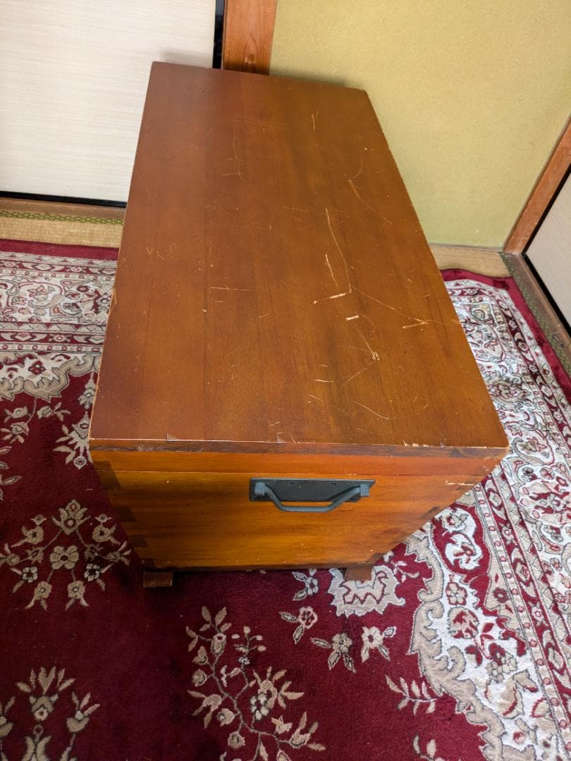 ビンテージレトロ木製コンテナ-トランクBOXビッグ　レア