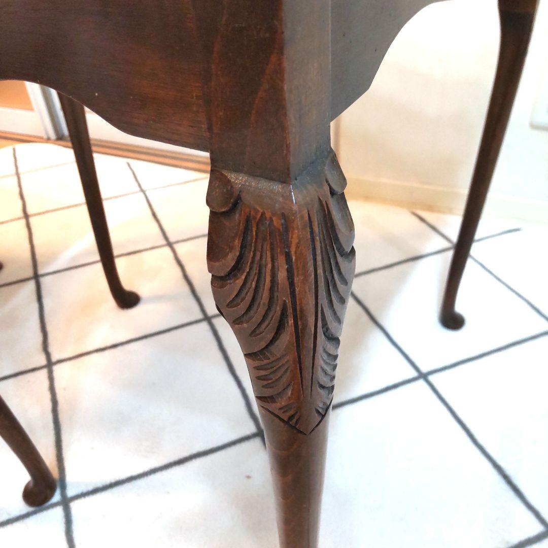 英国 Bevan Funnell ガラストップネストテーブル 猫脚 アンティーク