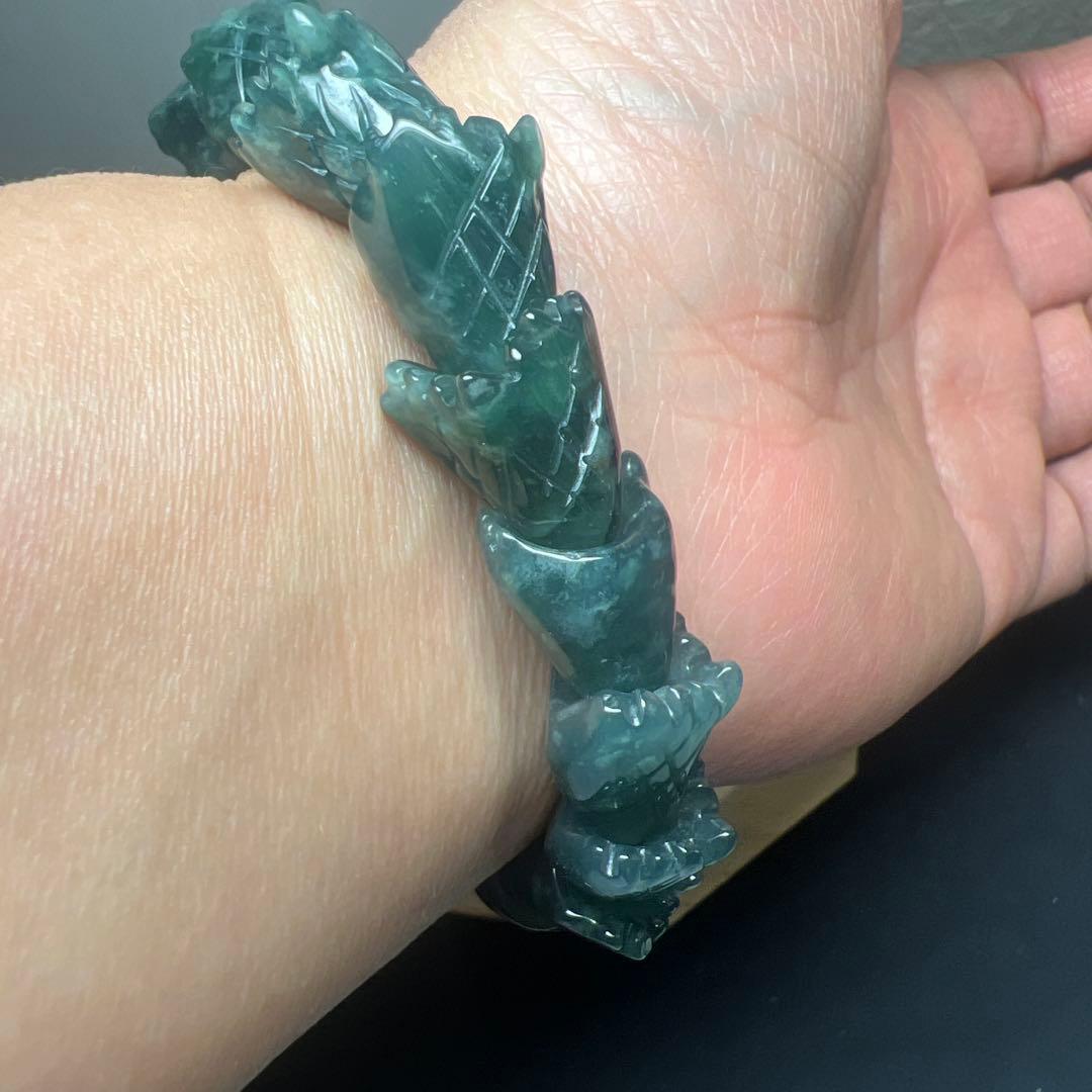 浄化水晶&繁栄翡翠製　龍神ブレスレット