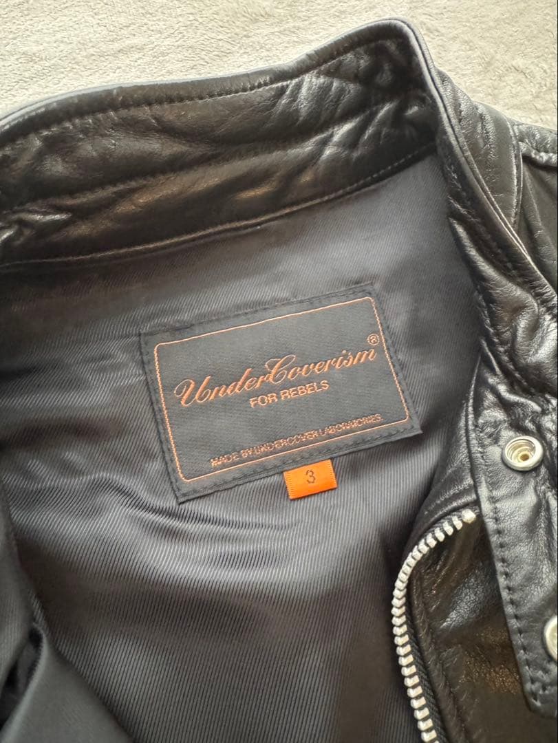 希少 UNDERCOVER 07AW 逆ハの字レザーライダース