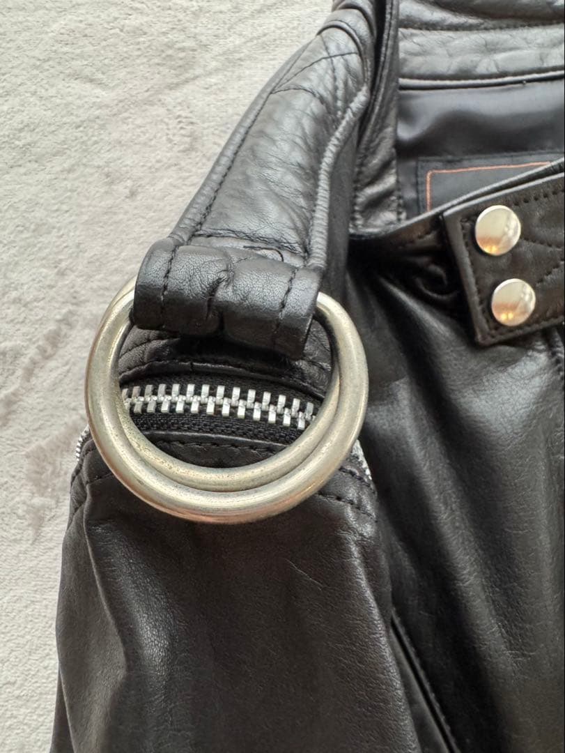 希少 UNDERCOVER 07AW 逆ハの字レザーライダース