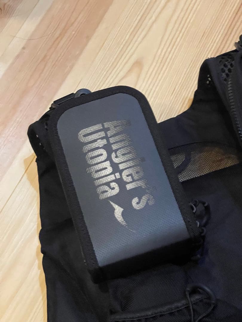 アピア　アングラーズサポート　ベスト　ブラック&ブラック　ハードポーチ付き