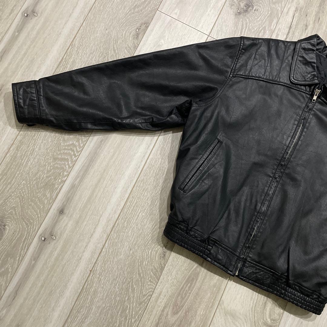 90s 日本製 短丈 本革 レザージャケット M ボンバージャケット ブルゾン