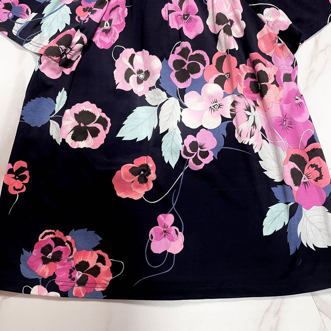 未使用級✨LEONARD カットソー シャツ トリム パンジー 現行 近年モデル