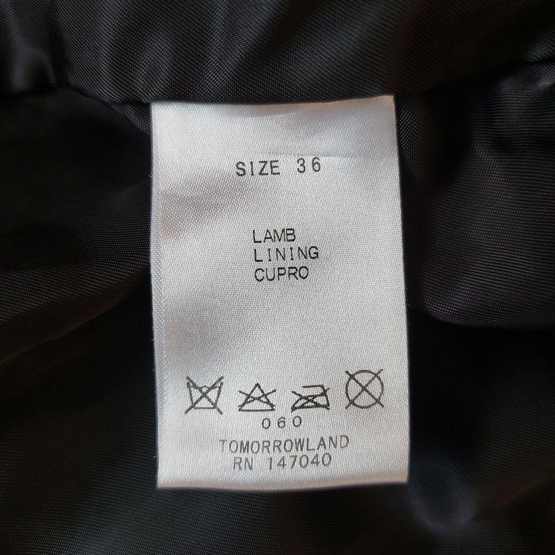 BACCA ラムレザー ダブルライダースジャケット クロップド丈 ブラック