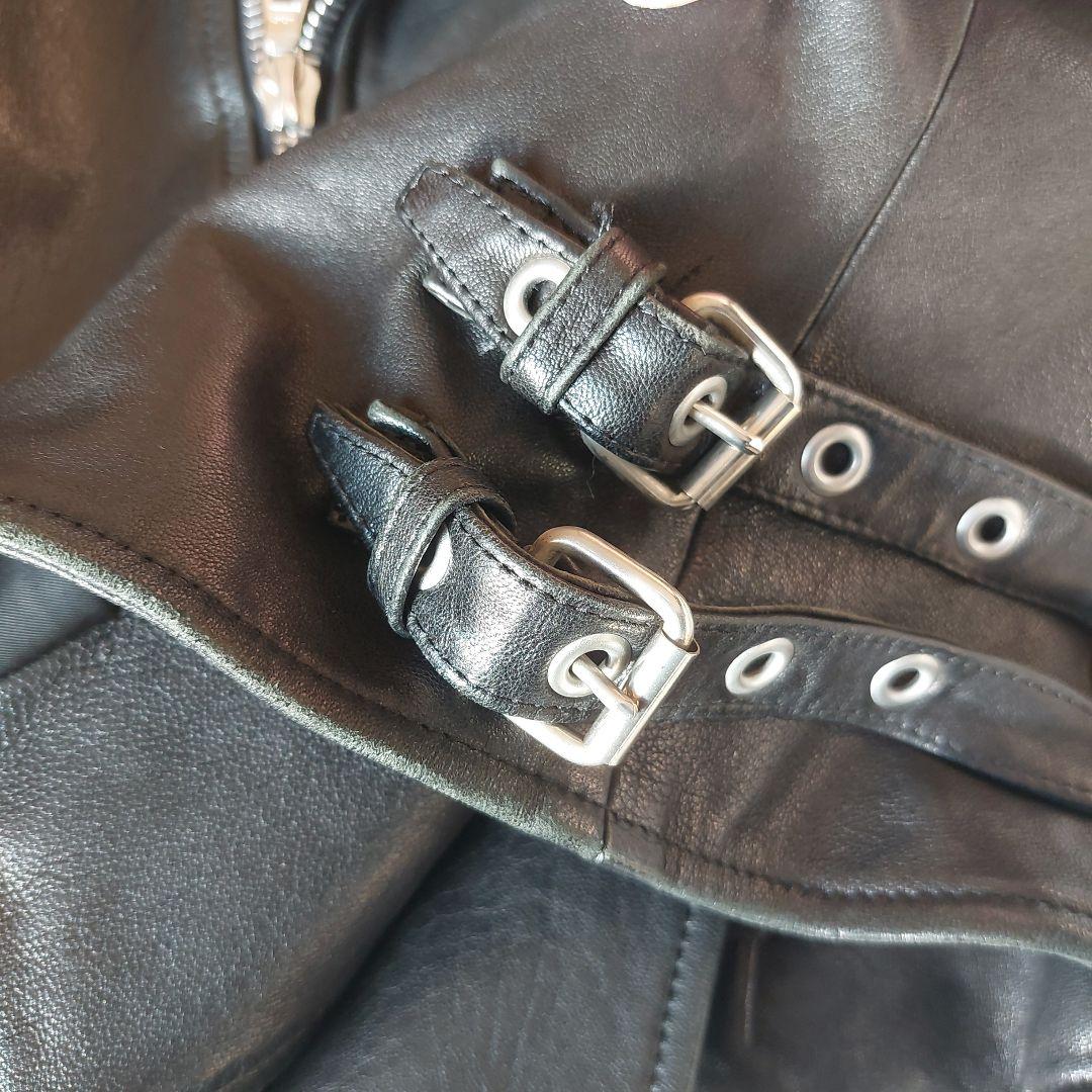 BACCA ラムレザー ダブルライダースジャケット クロップド丈 ブラック