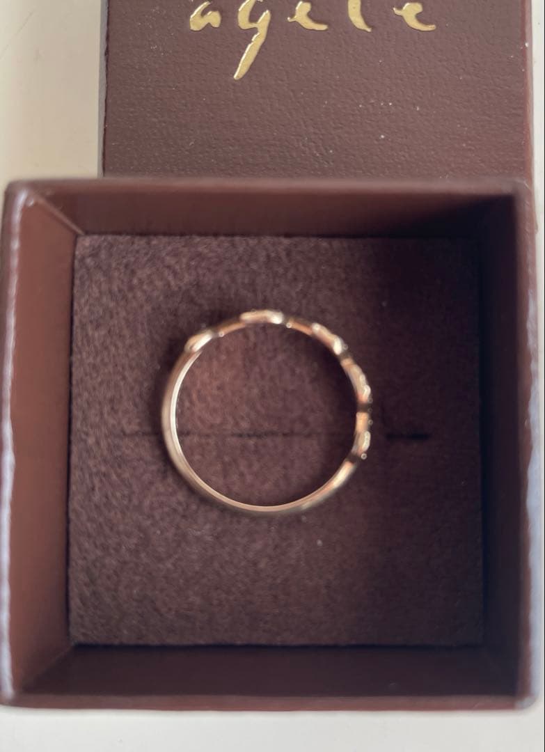 agete アガット　月桂樹　ローレルリーフリング　K10