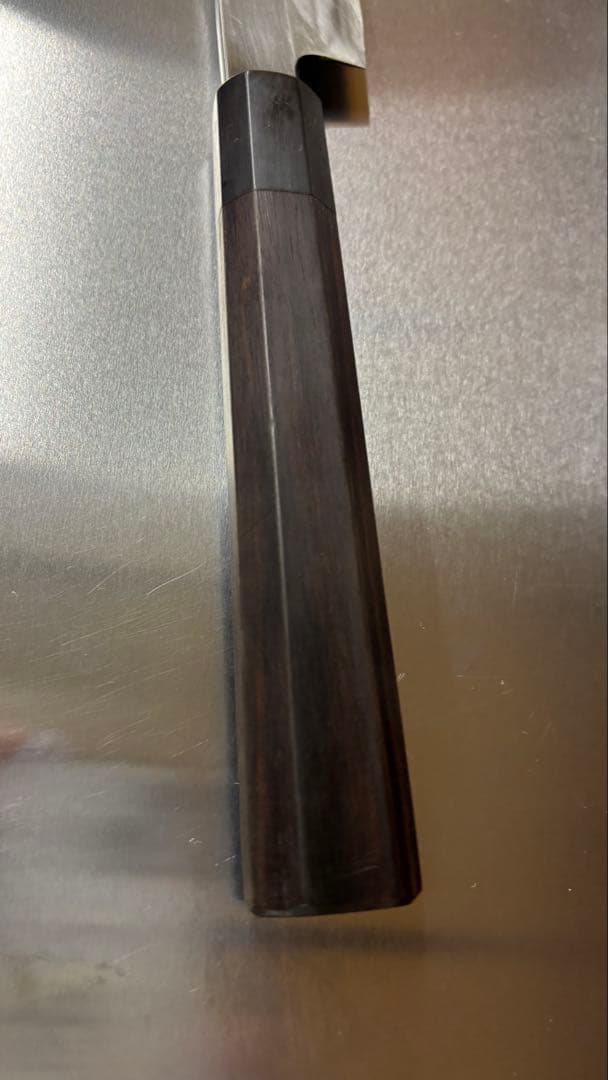 希少物 本焼き 包丁 波紋 黒檀八角柄 國行別誂 31㎝ 柳刃 刺身 料理屋