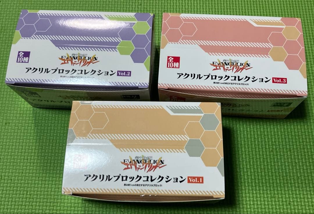 新世紀エヴァンゲリオン　アクリルブロックコレクション vol 1.2.3 セット