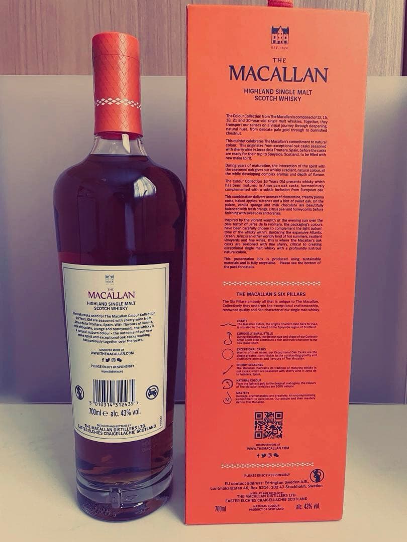 マッカラン18年　カラーコレクション