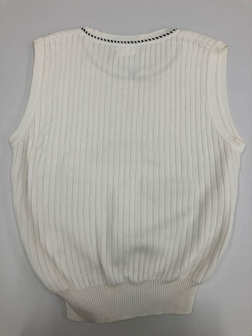 シャネルレディース ノースリーブ ニット CHANELホワイト白 【中古品】　Y