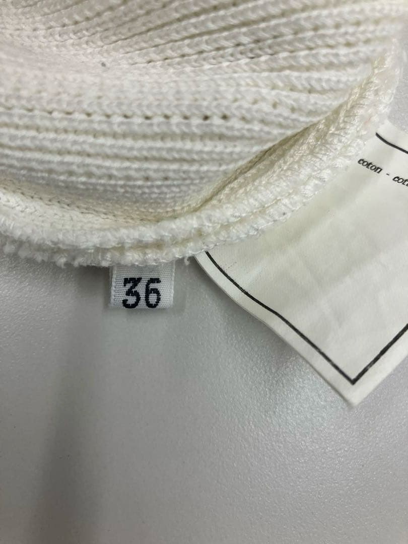 シャネルレディース ノースリーブ ニット CHANELホワイト白 【中古品】　Y
