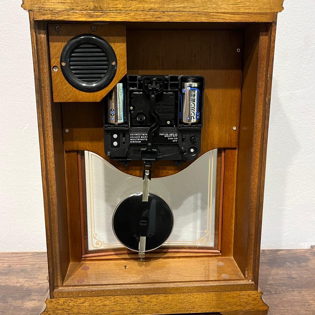 BULOVA ブローバ 置時計 クオーツ チャイム 木製 クラシック 振り子時計