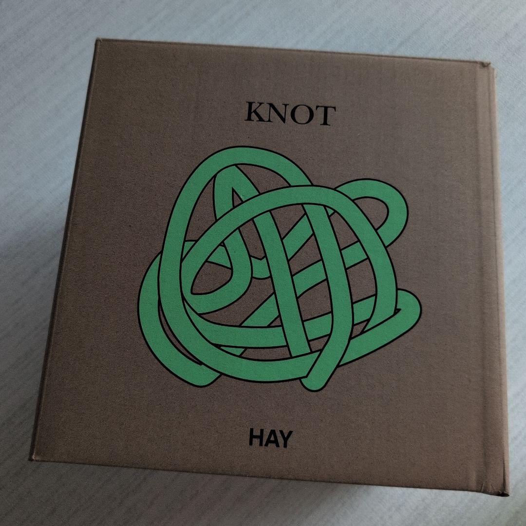 【HAY】KNOT ガラス オブジェ 置物 Lサイズ 黄緑色