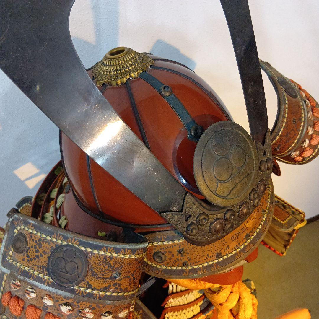 値下げ等身大　赤鎧兜一式　飾り付けた状態　 高さ　約　163センチ