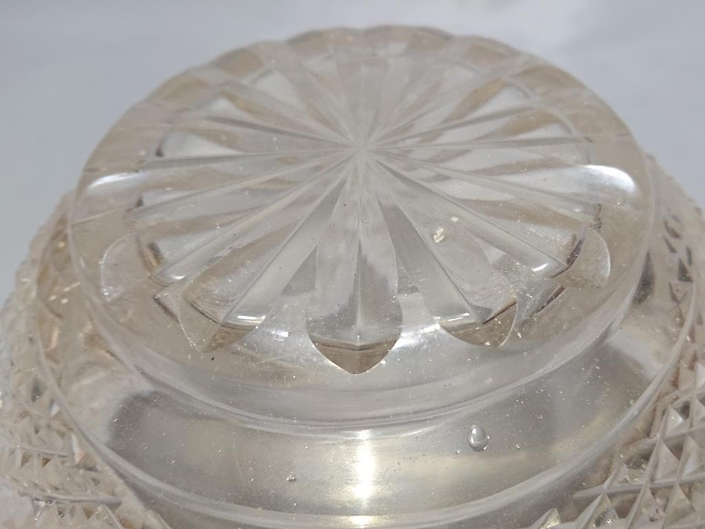 名家蔵出　江戸期　江戸切子鉢　6寸　保証