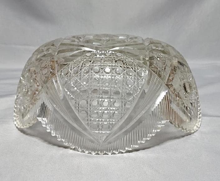 名家蔵出　江戸期　江戸切子鉢　6寸　保証