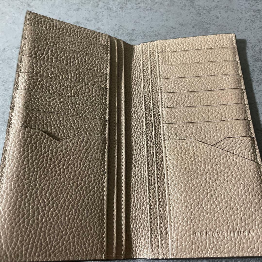 ボナベンチュラ　長財布　エトープ　シュリンクレザー　小銭入れなし　シンプル