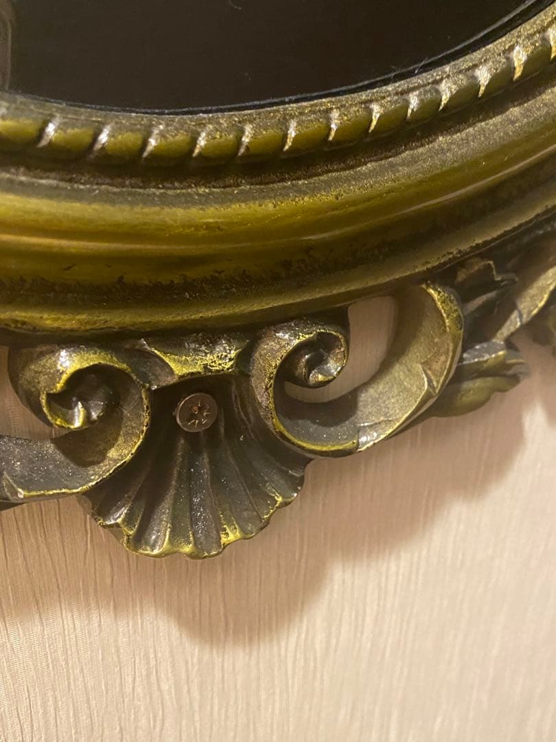 アンティーク風　壁掛けミラー　インテリア　　フレンチシャビー　宮殿　used