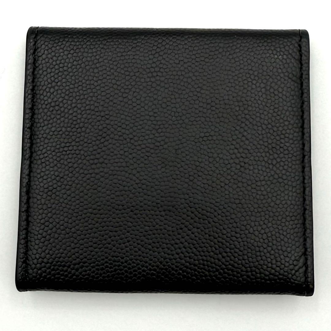 サンローラン ケース キャビアスキン ブラック レザー