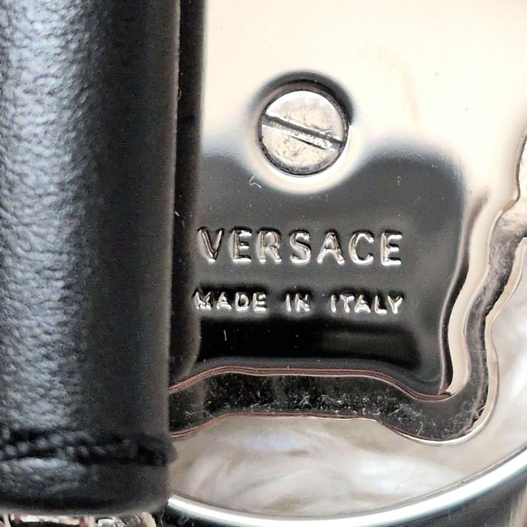 【未使用 タグ,保存袋付き】ヴェルサーチ　メデューサ　レザーベルト　シルバー