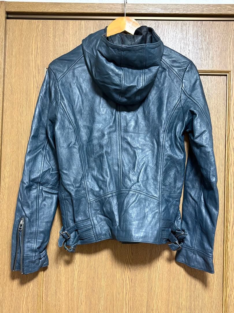 美品　RUPERT EDGEダークブルー ネイビー系　レザージャケット　羊