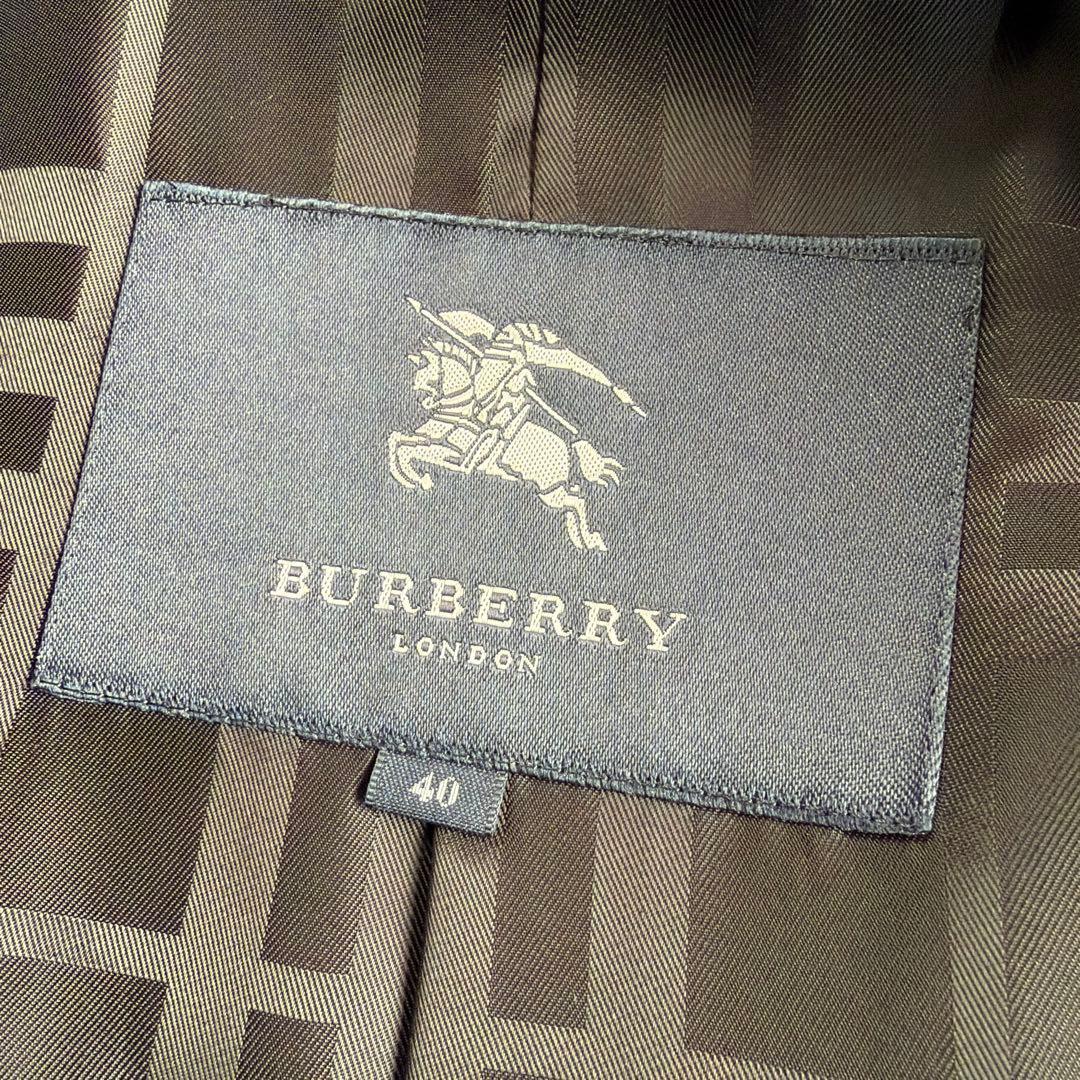 極美品 BURBERRY LONDON ダブル シャドー チェック 黒 コート