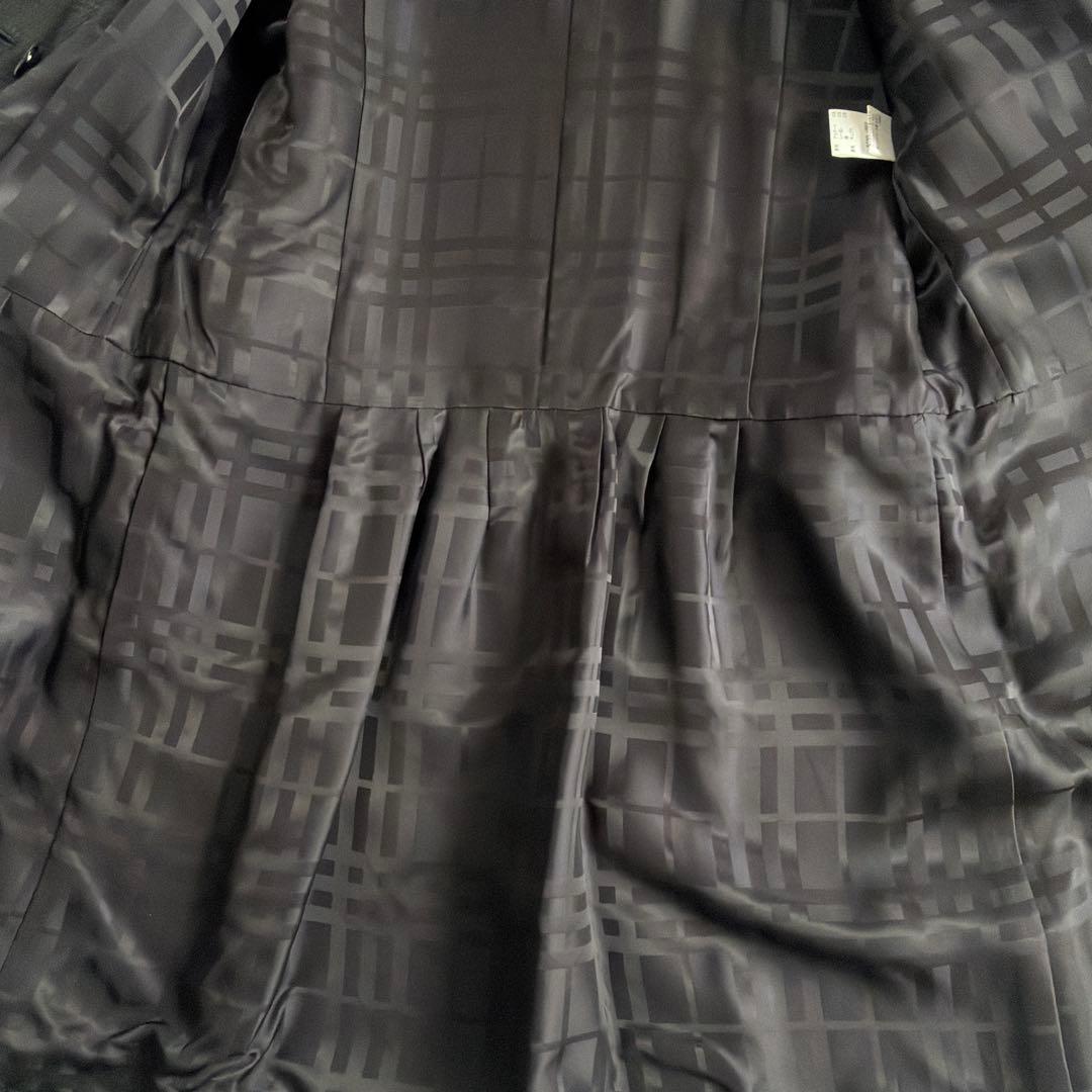 極美品 BURBERRY LONDON ダブル シャドー チェック 黒 コート