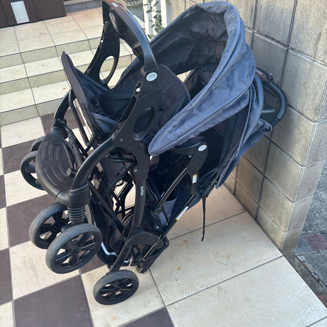 【送料込み】KATOJI カトージ 2人乗りベビーカー 二人でゴーDX