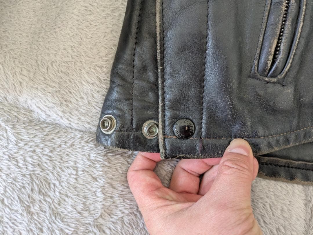 Schott ブラックレザー ジャケット 38