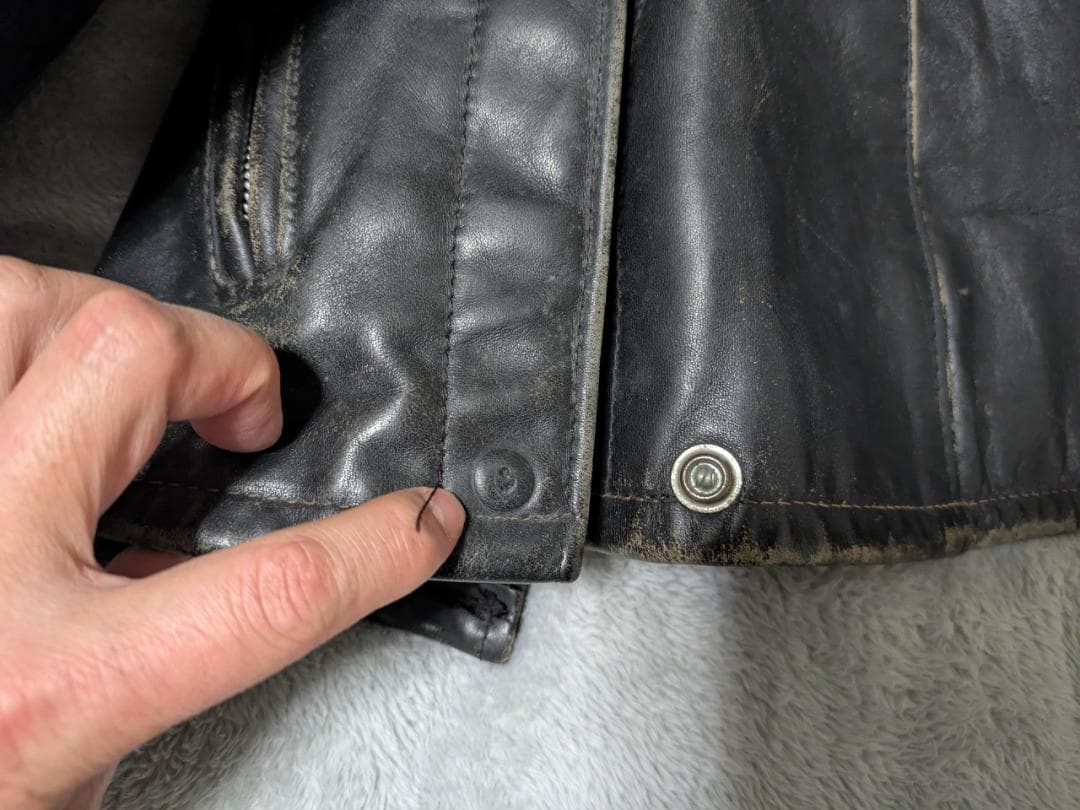 Schott ブラックレザー ジャケット 38