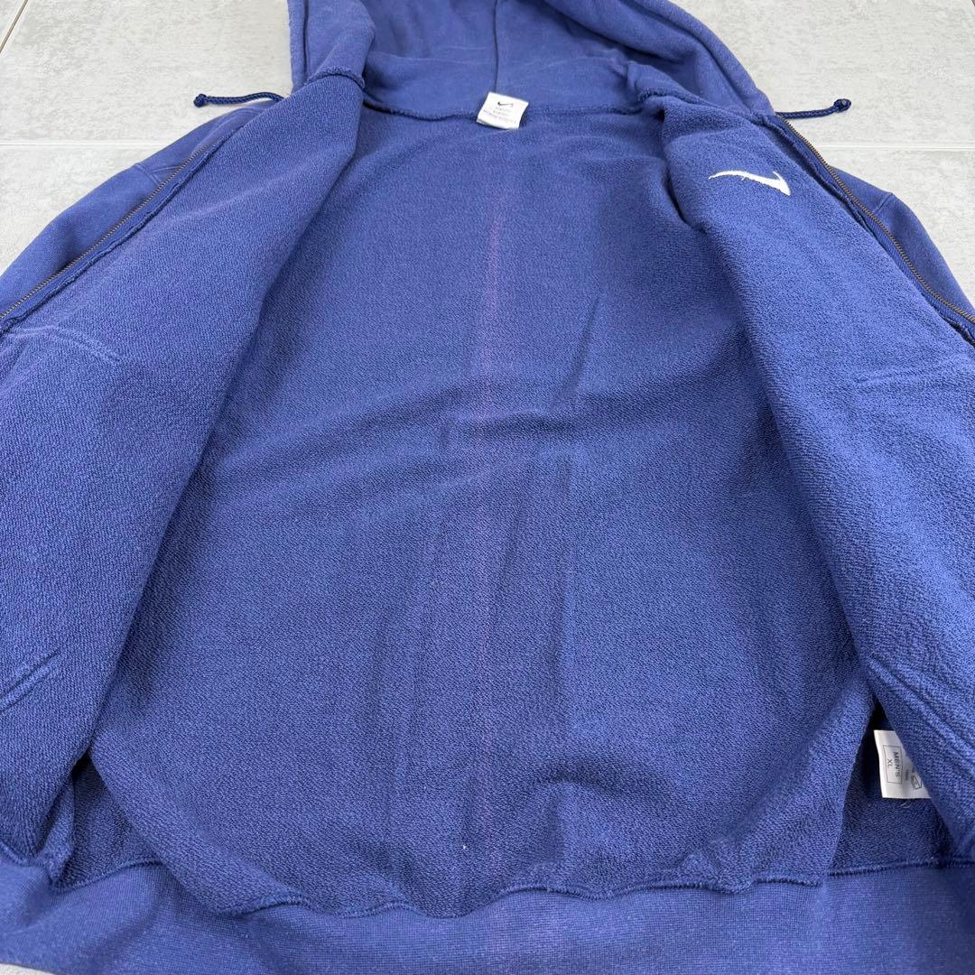希少 90s NIKE ジップ パーカー スウェット ナイキ ネイビー