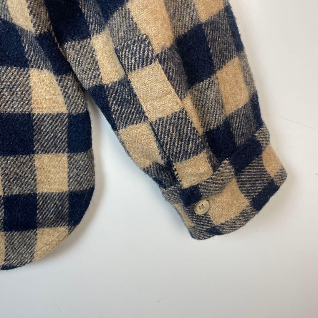 70's USA製　Wool rich バッファローチェック　三角タグ
