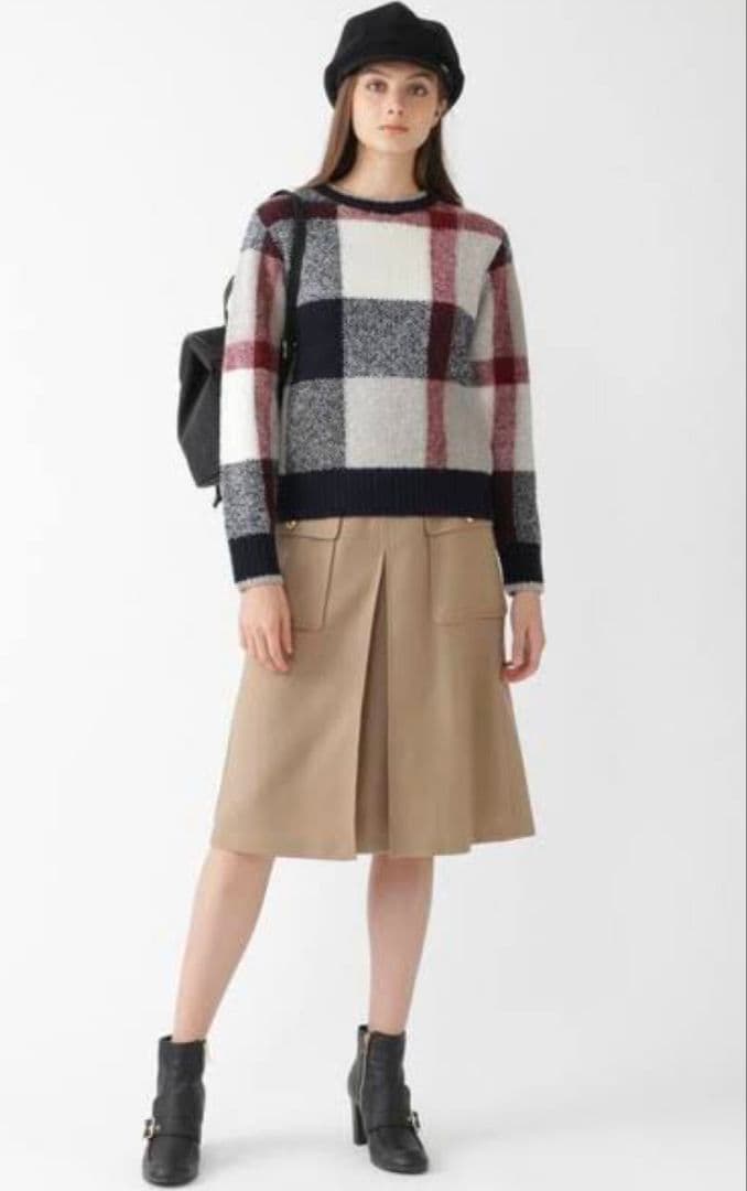 新品★ビッグスケール クレストブリッジチェック プルオーバーニット セーター