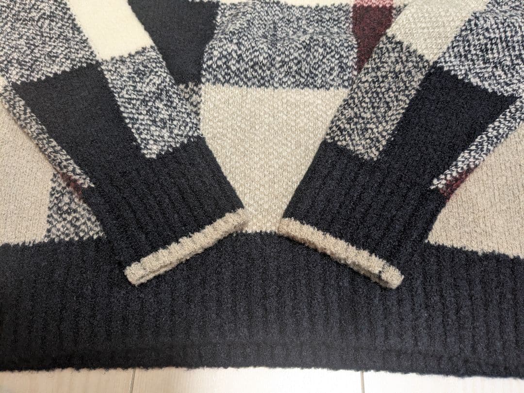 新品★ビッグスケール クレストブリッジチェック プルオーバーニット セーター