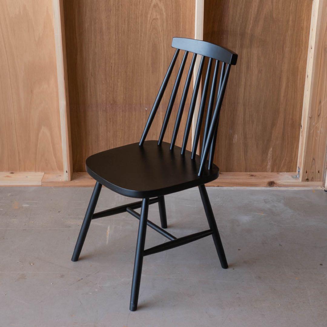 スポークチェア ダイニングチェア　ブラック