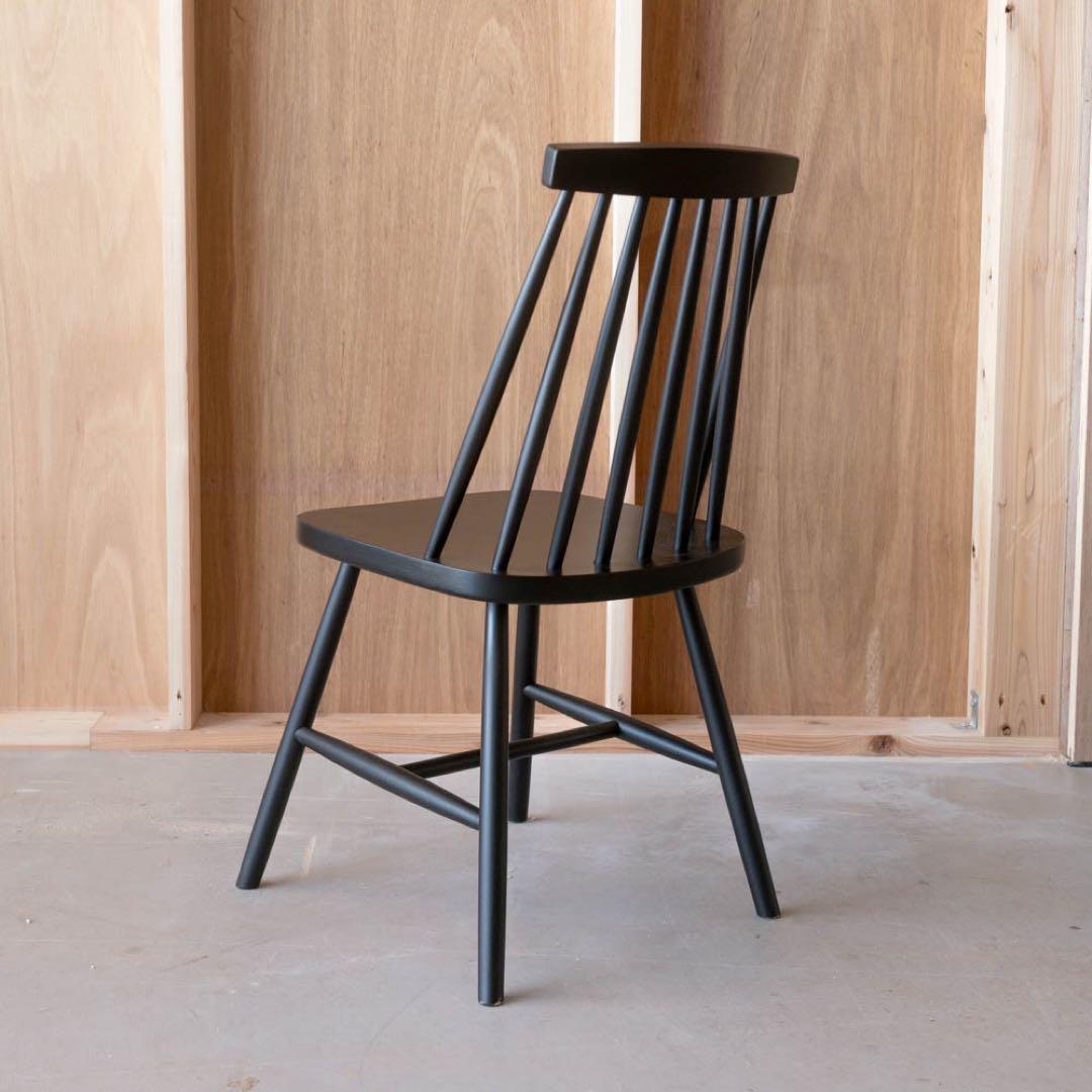 スポークチェア ダイニングチェア　ブラック